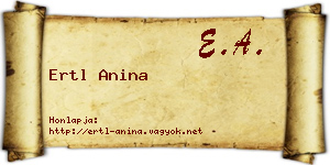Ertl Anina névjegykártya